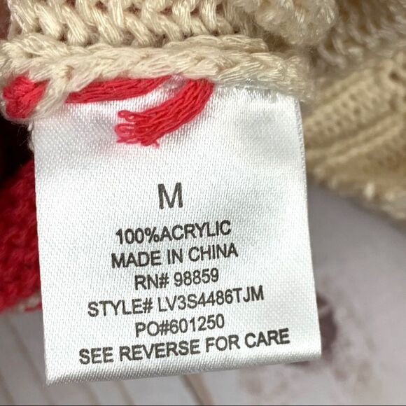 Olive & Oak Orange & Cream Knit Sweater Size Medium - Picture 3 of 4